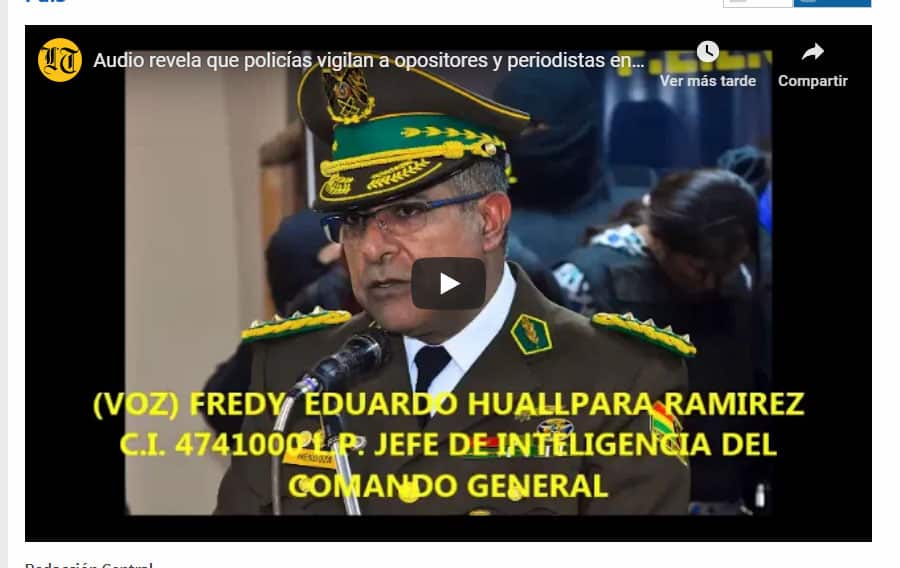 Audio revela control policial a mensajes de periodistas