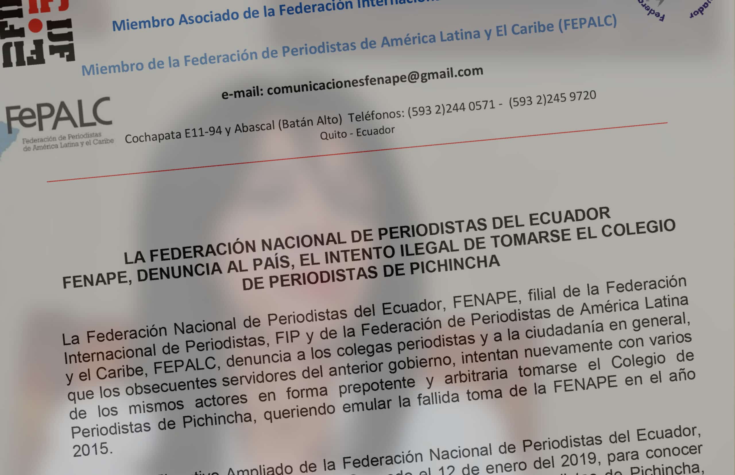 Grupo llama a elecciones ilegítimas en Colegio de Periodistas