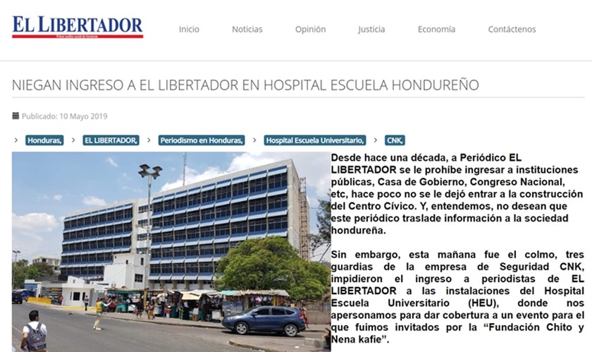 Seguridad privada de Hospital capitalino bloquea cobertura a reporteros de EL LIBERTADOR