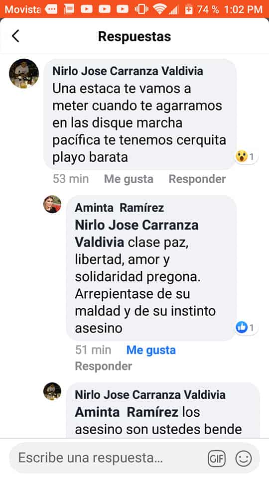 Orteguista amenaza a presentadora del Canal 10 en Facebook