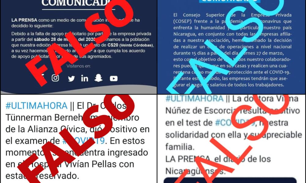 Régimen Ortega Murillo desata campaña de noticias falsas sobre coronavirus