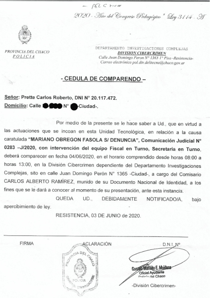 Reclamamos que cesen las presiones al periodista Carlos Prette editor responsable de Info qom del Chaco