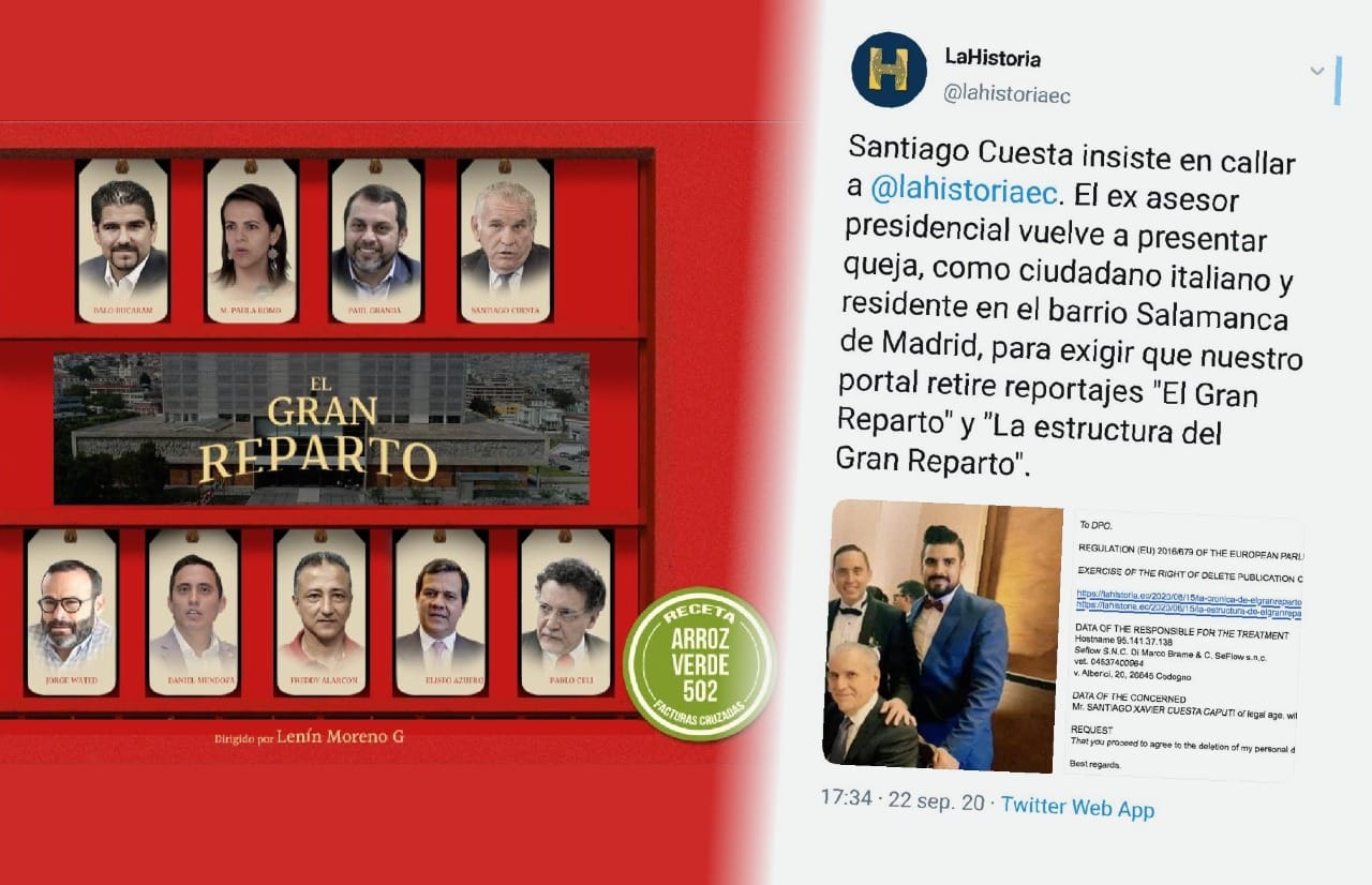 Ex asesor del Presidente de Ecuador insiste en intentos de dar de baja investigaciones que lo involucran