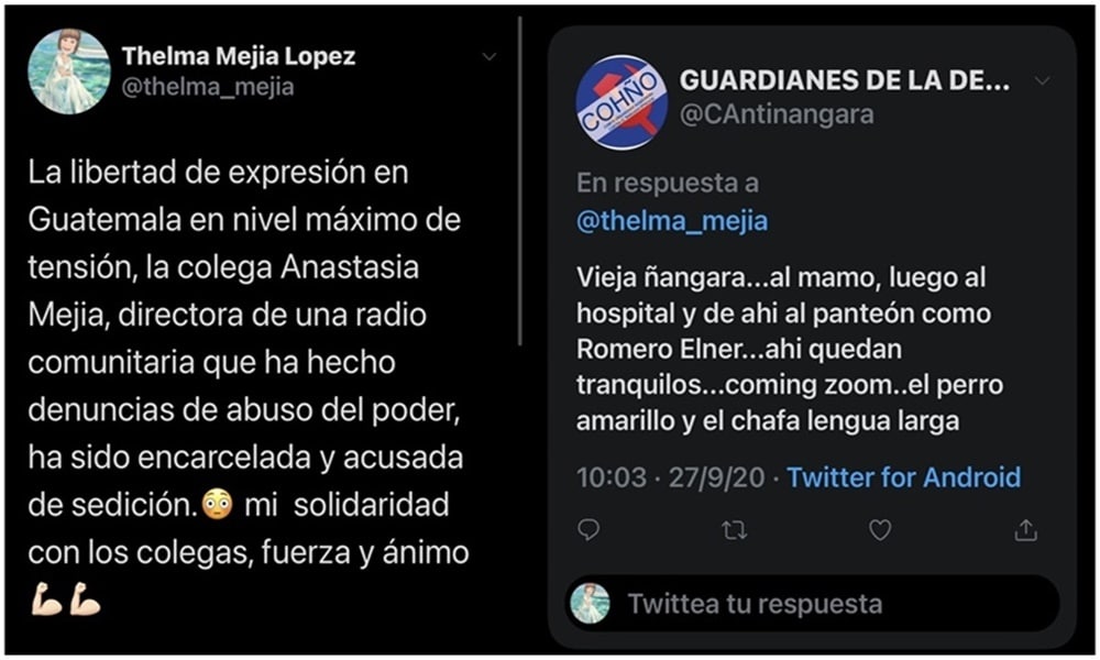 Mujer periodista amenazada de muerte en su cuenta de Twitter