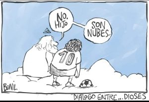 Expresidente Abdalá Bucaram insultó a caricaturista por dibujo de Diego Maradona