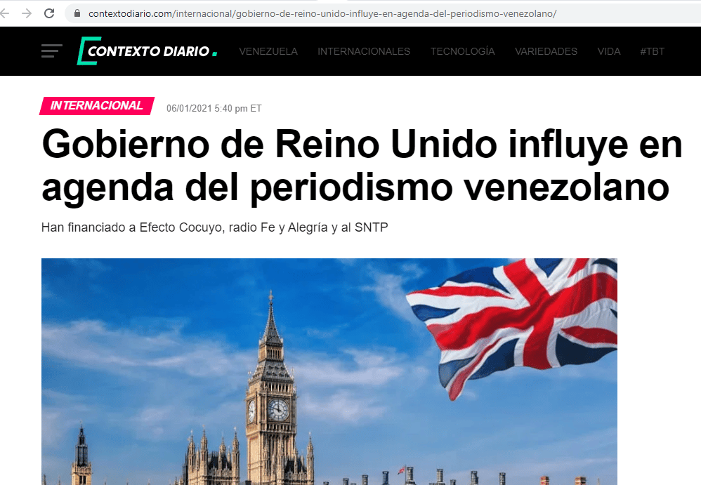 Publicación de Contexto Diario contra periodismo venezolano