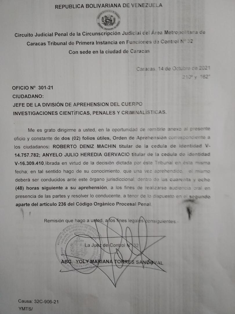 Tribunal ordenó detención de Roberto Deniz por “instigación al odio”