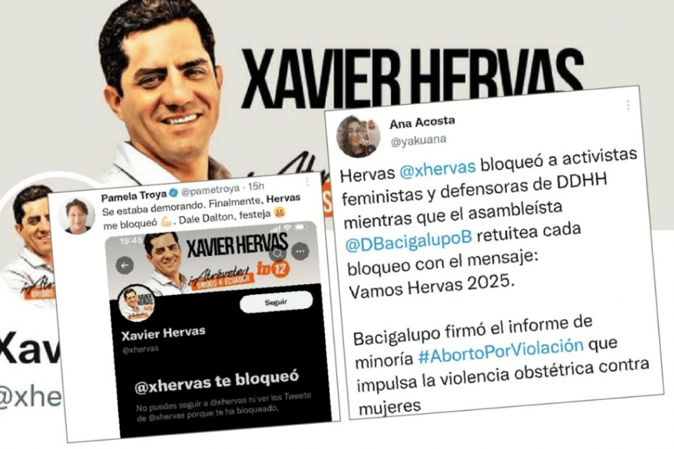 Xavier Hervas bloqueó en su cuenta de Twitter a un grupo de mujeres activistas