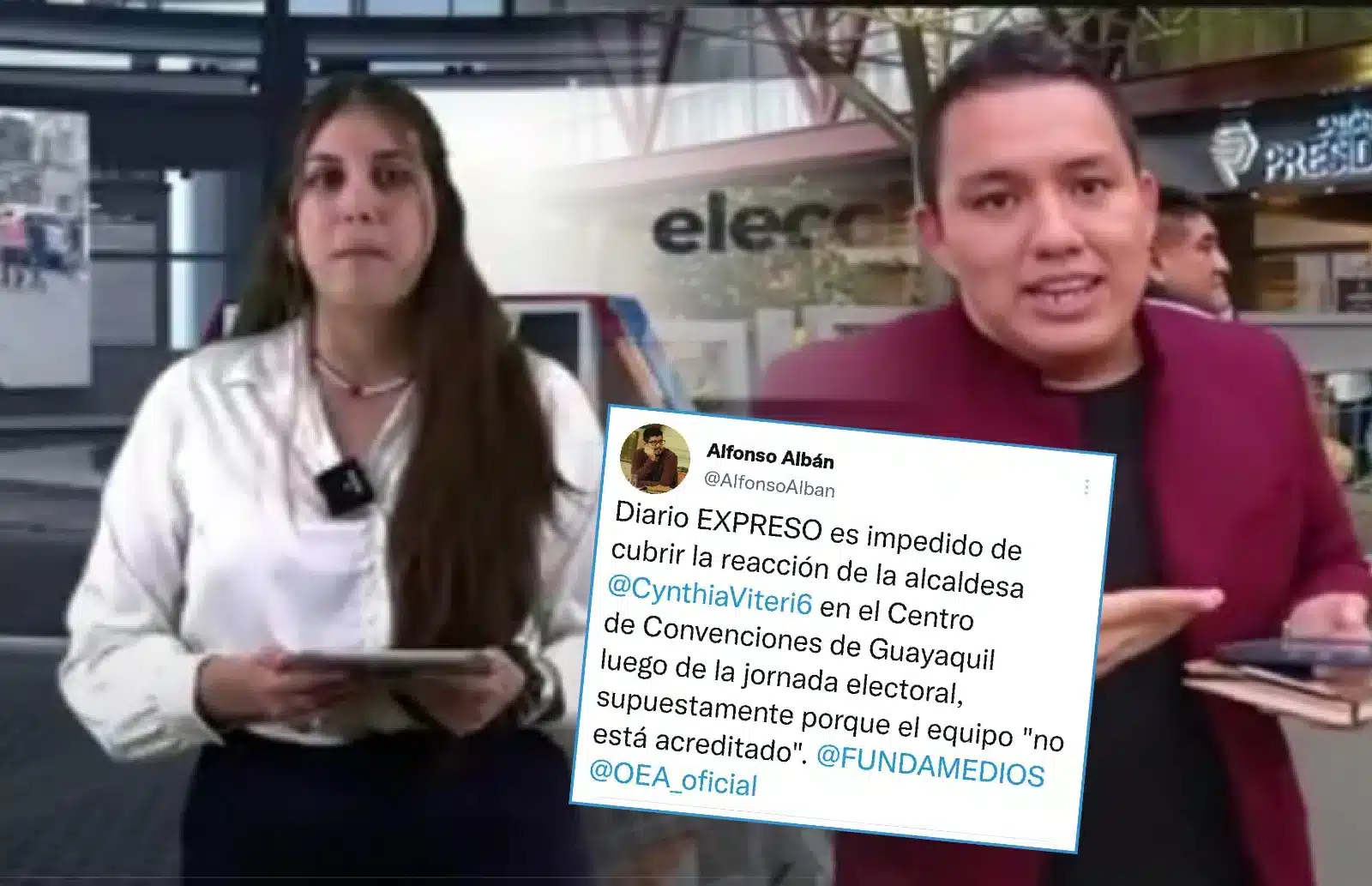 Equipo de prensa tuvo problemas para ingresar a centro de mando de partido político ecuatoriano